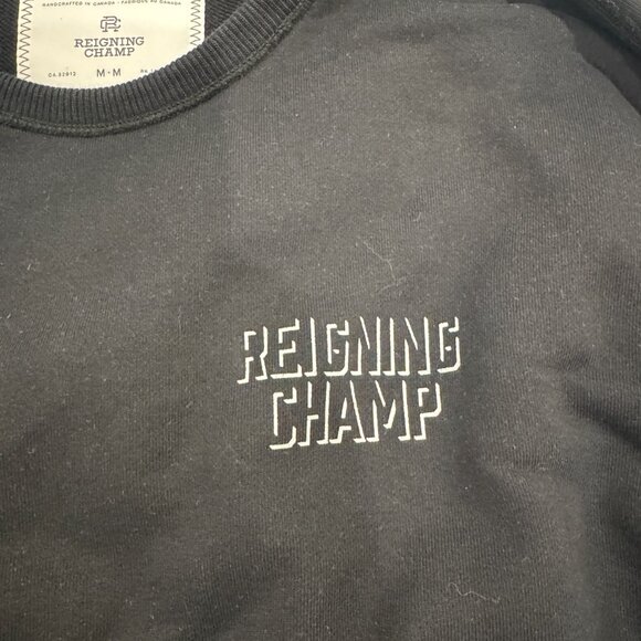 Reigning Champ Graphic Midweight Crewneck Sweatshirt in Black Medium - Picture 2 of 4